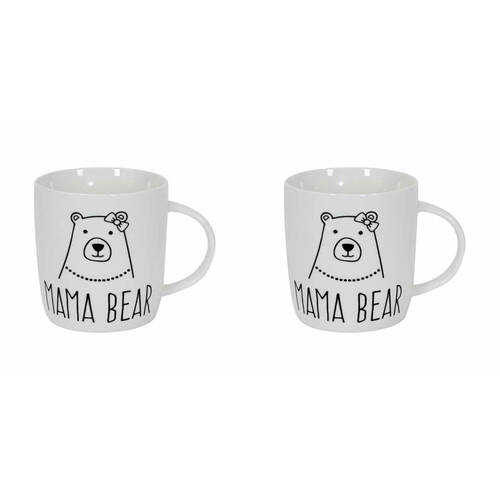 2PK Annabel Trends Coffee Mug Mama Bear Milk/Tea Cup w/ Handle - White