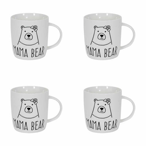 4PK Annabel Trends Coffee Mug Mama Bear Milk/Tea Cup w/ Handle - White