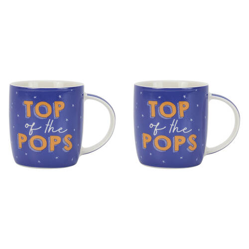 2PK Annabel Trends Coffee Mug Porcelain Top Of The Pops w/ Handle 9cm - Blue