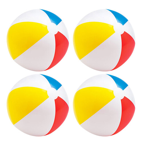 4x Intex Inflatable 51cm Glossy Vinyl Panel Ball Swim Toy
