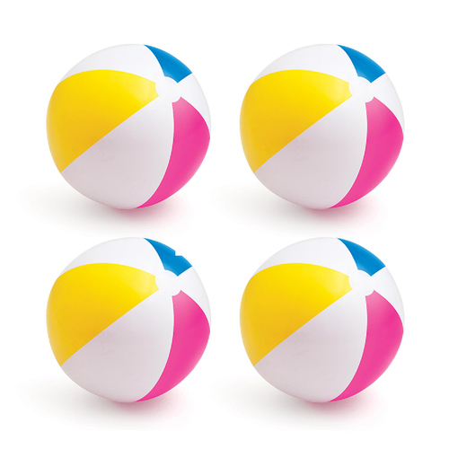 4PK Intex Glossy Panel 61cm Inflatable Beach Ball Kids/Children 3+