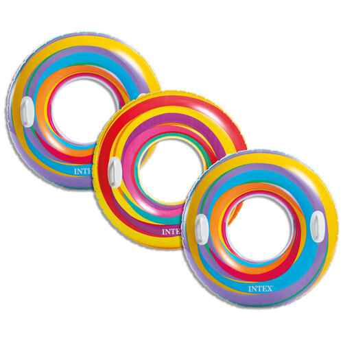 3x Intex 91cm Swirly Whirly Inflatable Tubes - Assorted