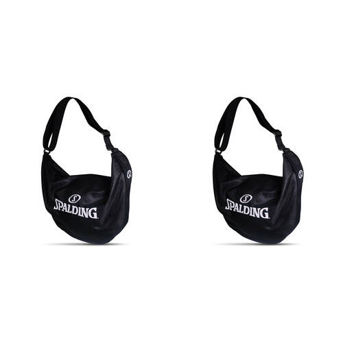 2PK Spalding Lightweight Mesh Basketball Shoulder Sporting Travel Bag Black