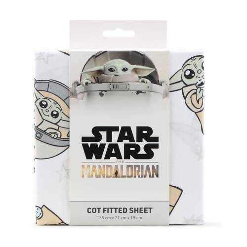 Lucas Film Grogu Star Wars Themed Cot Fitted Sheet 100% Cotton