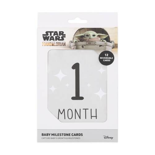 12pc Lucas Film Grogu Star Wars Baby Milestone Cards Sage/Tan