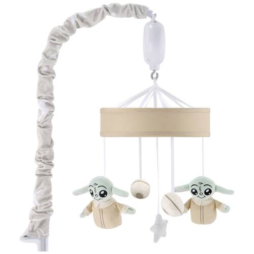 Lucas Film Grogu Star Wars Musical Baby Lullaby Mobile For Cot Sage/Tan