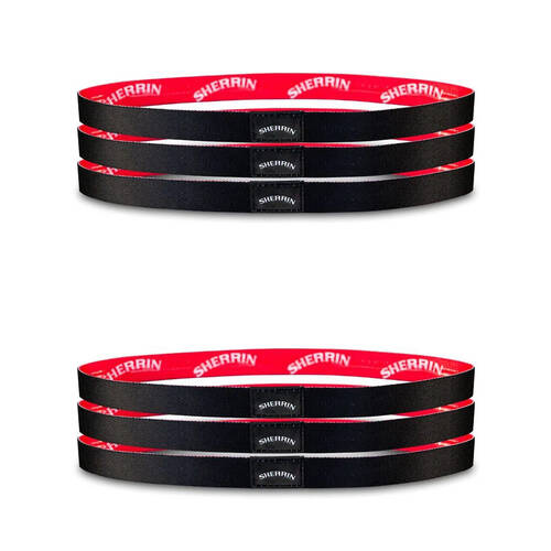 2x 3pc Sherrin Heathered Non-Slip Silicone Grip Hair Headbands Pack Black