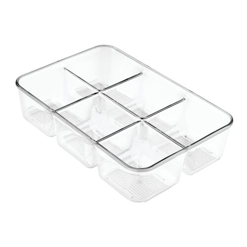 iDesign Linus 24x16.5cm 6-Compartment Packet Storage - Clear