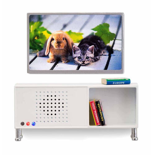Lundby Music Plus TV w/ Bluetooth Miniature Dollhouse Accessory Toy Set 4y+