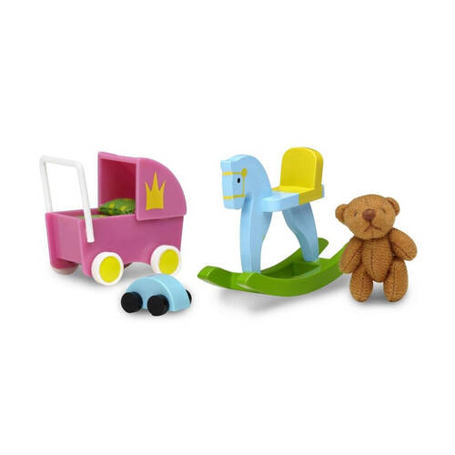 4pc Lundby Smaland 1:18 Miniature Dollhouse Bedroom Accessory Toy Set 4y+