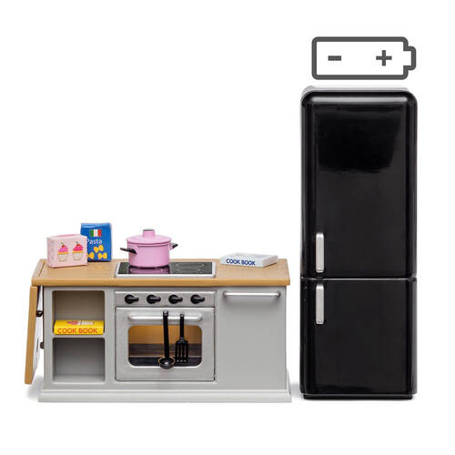 Lundby Stove & Fridge Miniature Dollhouse Fixture Appliance Toy Set 4y+