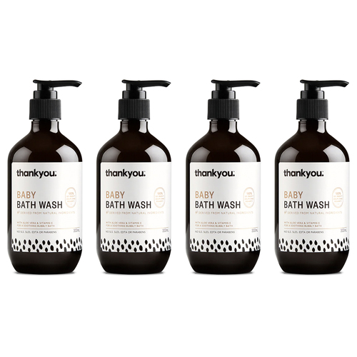 4PK Thank You Baby Bath Gentle Cleanser Wash Liquid Bottle 300ml