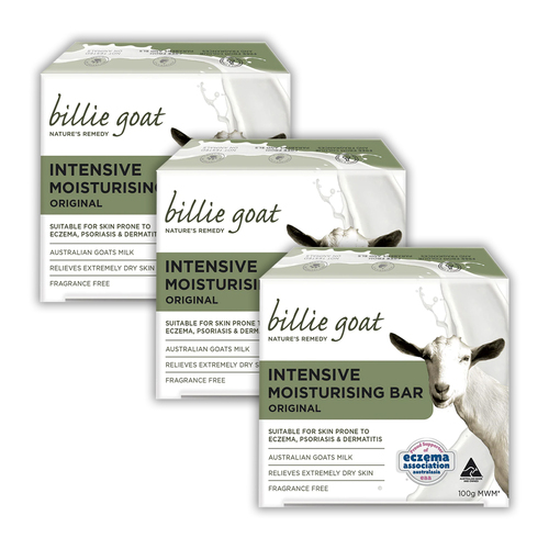 3PK Billie Goat Nature's Remedy Intensive Moisturising Soap Bar Original 100g