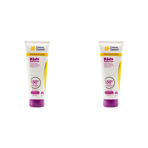 2PK Cancer Council 250ml Kids Sunscreen SPF50+ Body Lotion