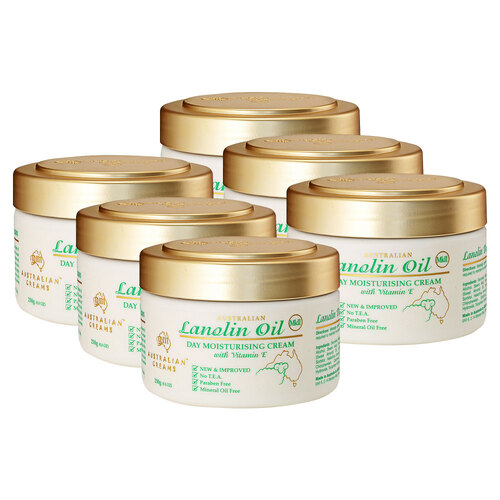 6PK Australian Creams MKII 250g Lanolin Oil Day Moisturising Face & Body Cream