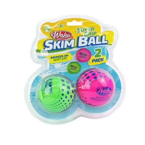 2pc Wahu Super Grip Skimball Water Toy Pink/Green 6cm 6y+