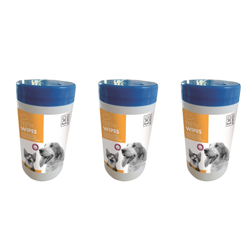 3x M-Pets Teeth Wipes Cat/Kitten Pet Grooming Tool Teeth Cleaning