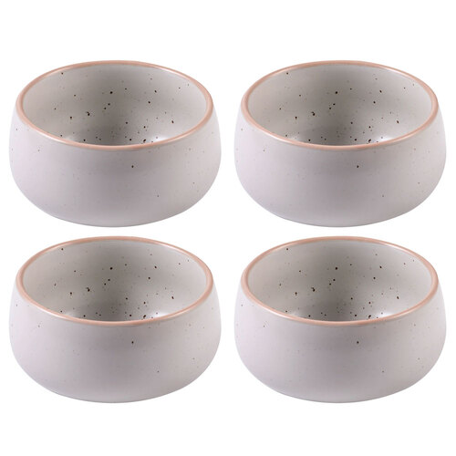 4PK Ladelle Nestle 11cm Round Stoneware Dip Snack Bowl - White