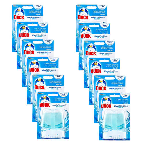 12PK SC Johnson Duck Liquid Rim Block Toilet Cleaner 50ml - Marine