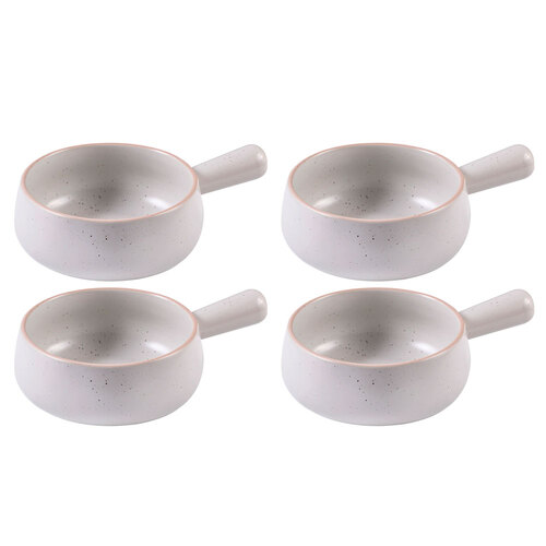 4PK Ladelle Nestle 22.8cm Round Stoneware Soup Bowl - White
