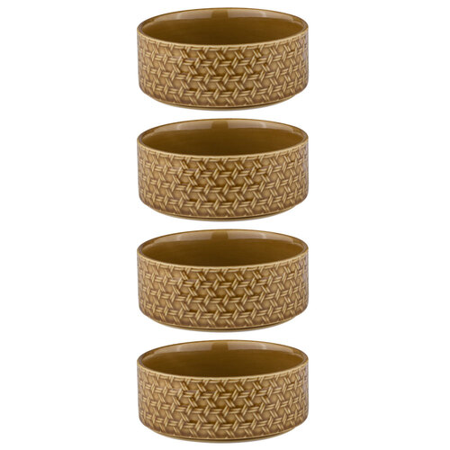 4PK Ladelle Heath 10cm Round Porcelain Serving Dip Bowl - Caramel