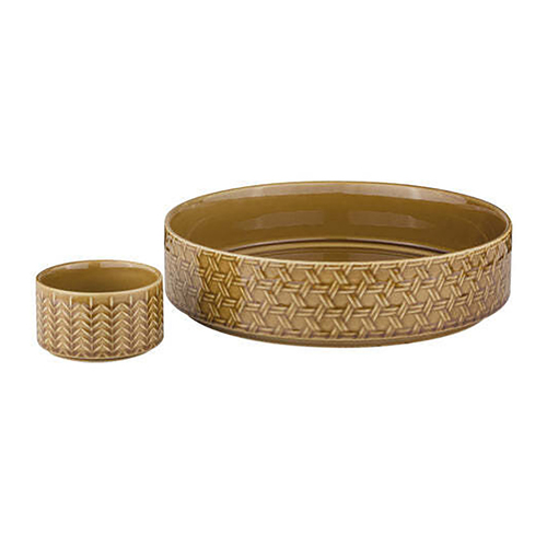 2pc Ladelle Heath Caramel Bowl Set