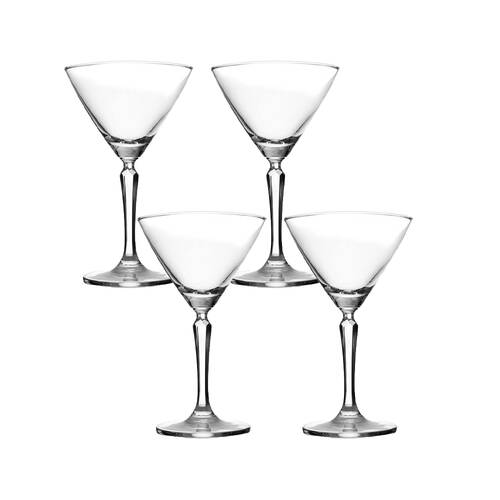 4pc Wiltshire Salute Martini Drinking Glasses Set 215ml