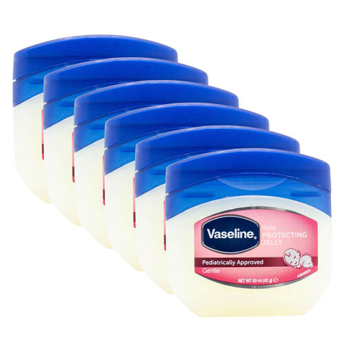 6PK Vaseline Protecting Petroleum Jelly Baby Gentle 100ml Skin Moisturiser 50ml