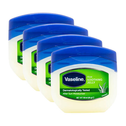 4PK Vaseline Aloe Soothing Jelly After Sun Moisturiser For All Skin Types 100ml