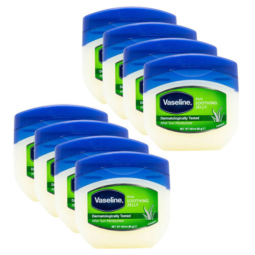 8PK Vaseline Aloe Soothing Jelly After Sun Moisturiser For All Skin Types 100ml