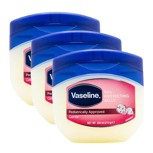 3PK Vaseline Protecting Petroleum Jelly Baby Gentle 100ml Moisturiser 250ml