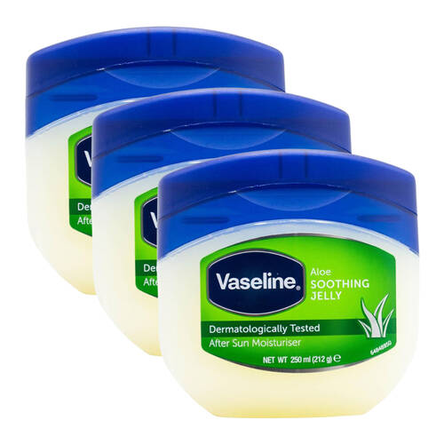 3PK Vaseline Aloe Soothing Jelly After Sun Moisturiser For All Skin Types 250ml
