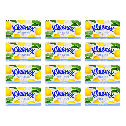 1140pc Kleenex 3-Ply Facial Tissues Soft & Thick 20.5x19.5cm