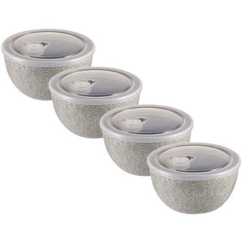 4PK Ladelle Oxley 800ml Microwave Food Bowl - Flower Oyster