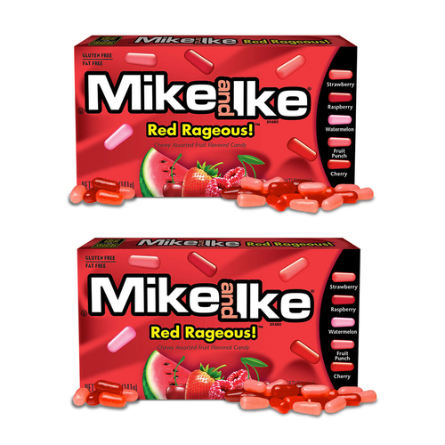 2PK Mike & Ike 141g Red Rageous Assorted Fruits Chewy Candy