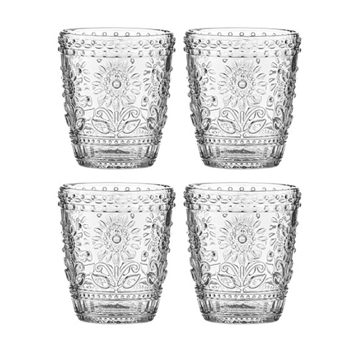 4PK Ladelle Sunflower 10cm Highball Glass Tumbler - Clear