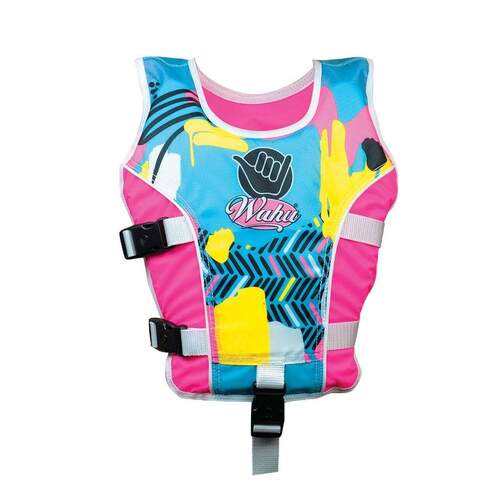 Wahu Swim Vest Child Large Pink/Green 30-50kg 6-12y