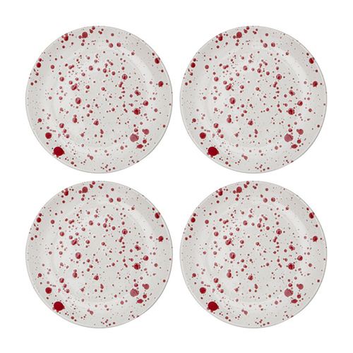 4pc Ladelle Carnival Stoneware 18cm Round Serving Cake Plate - Rhubarb