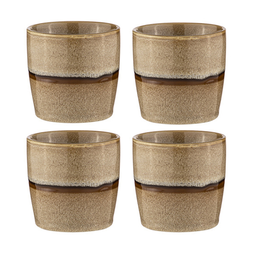 4PK Ladelle Haven 9cm Porcelain Tumbler - Caramel/Taupe