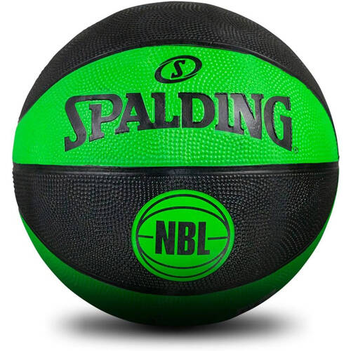 Spalding NBL Coloured Outdoor Play Rubber Basketball Size 5 Green/Black