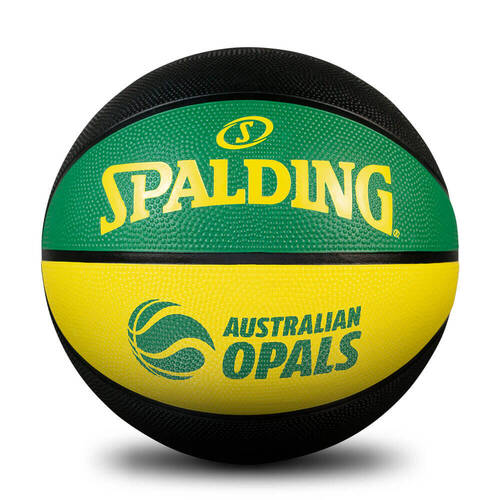 Spalding Australian Opals Outdoor Rubber Basketball Size 6 Yellow/Green