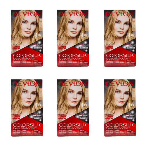 6PK Revlon Colorsilk 3D Permanent Hair Color w/ Keratin 73 Champagne Blonde