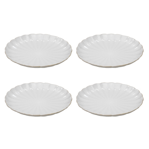 4pc Ladelle Marguerite Stoneware Dinner Plate 27.2x27.2x3.2cm White