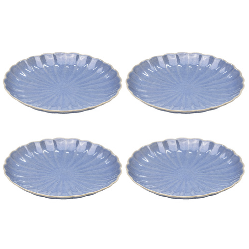 4pc Ladelle Marguerite Stoneware Dinner Plate 27.2x27.2x3.2cm Powder Blue