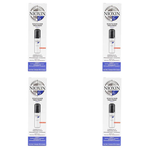 4PK Nioxin 100ml System 6 Scalp & Hair Treatment For Chemically Treated - Step 3