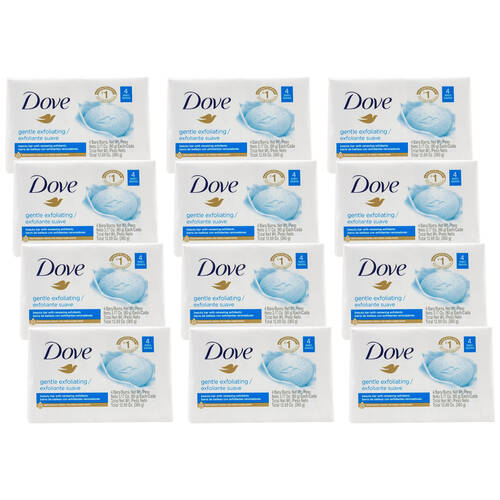 48pc Dove 90G Beauty Soap Bar Bath Body Wash - Gentle Exfoliating