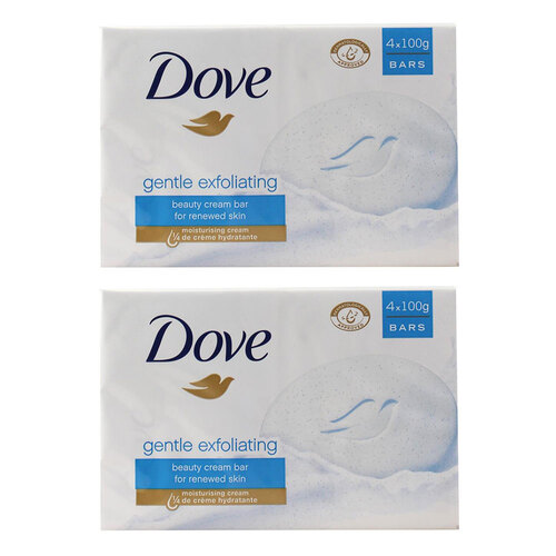 8PK Dove 100g Soap Bars Gentle Exfoliating