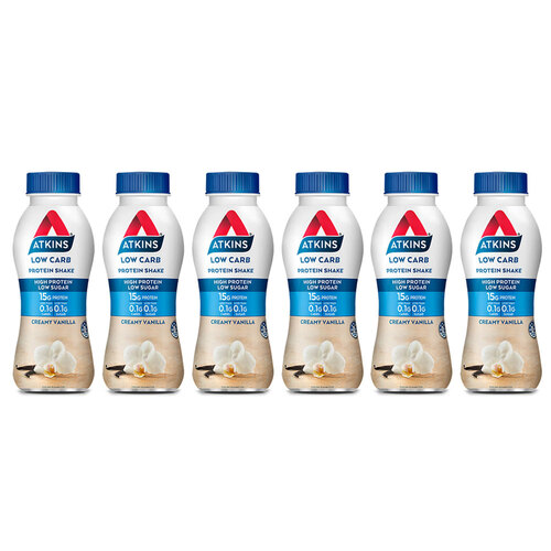 6x Atkins Advantage RTD 330ml Low Carb Protein Shake - Vanilla