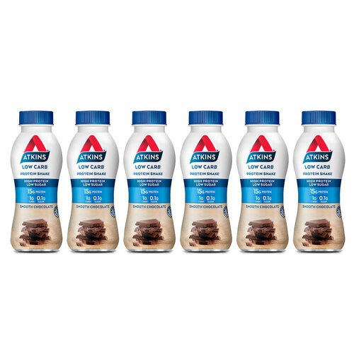 6x Atkins Advantage RTD 330ml Low Carb Protein Shake - Chocolate