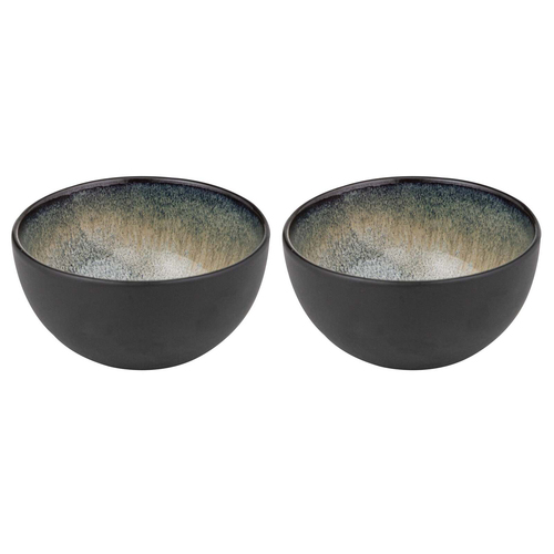 2PK Ladelle Fusion Stoneware Nibbles Bowl Round - Mocha